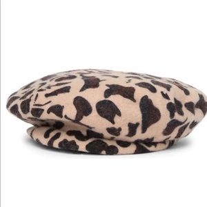 Brixton Audrey Animal Spot Wool Beret - Leopard